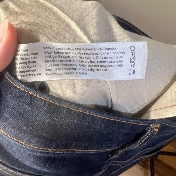 Eileen Fisher Jeans 4 Slim Tapered Tri Blend Dark Wash Stretch Organic Cotton - Picture 5 of 5